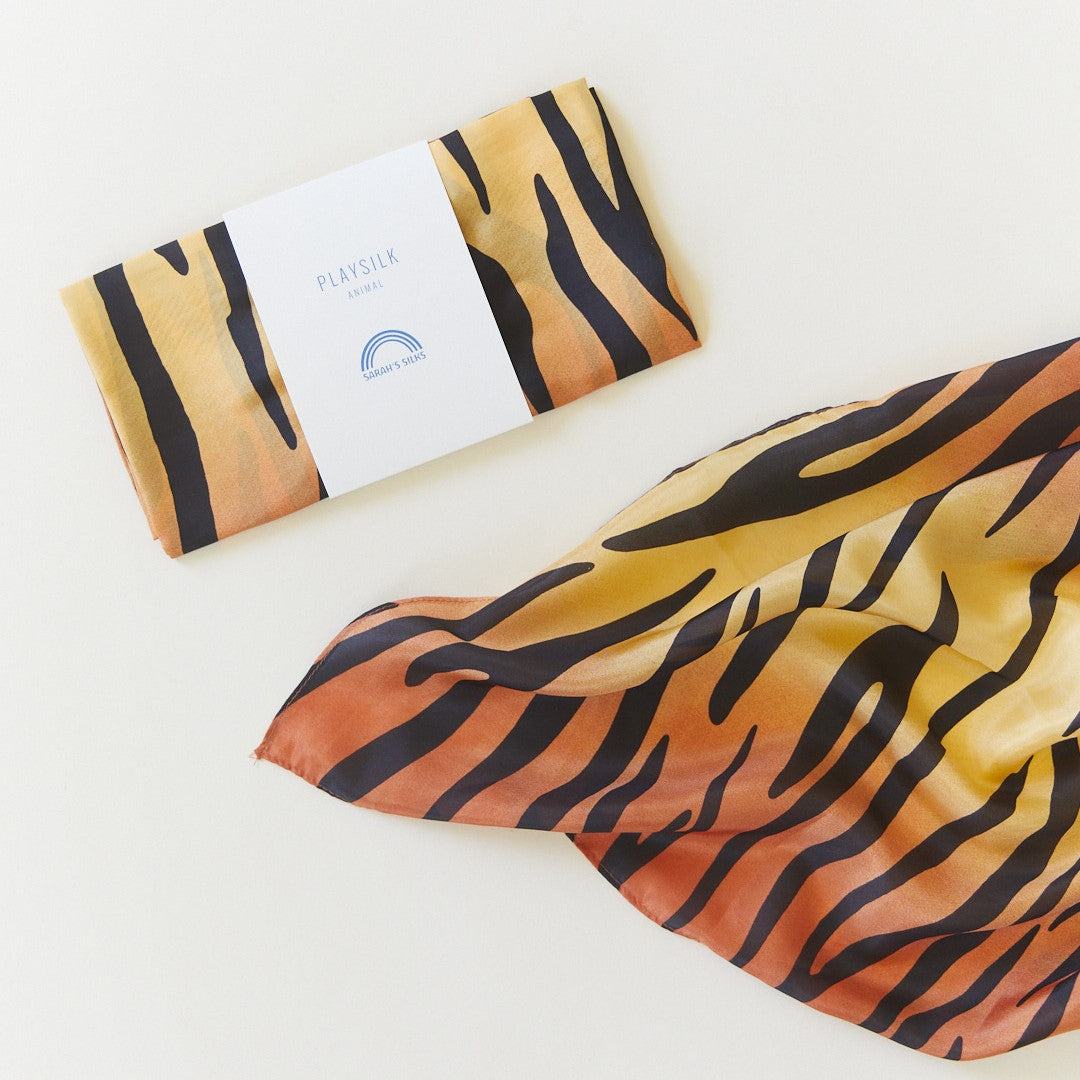 Limited Edition Tiger Print Playsilk by Sarah's Silks