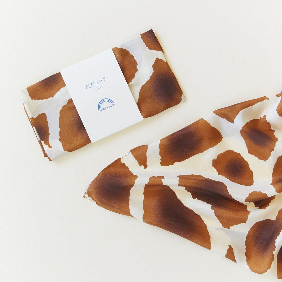 Limited Edition Giraffe Print Playsilk by Sarah's Silks