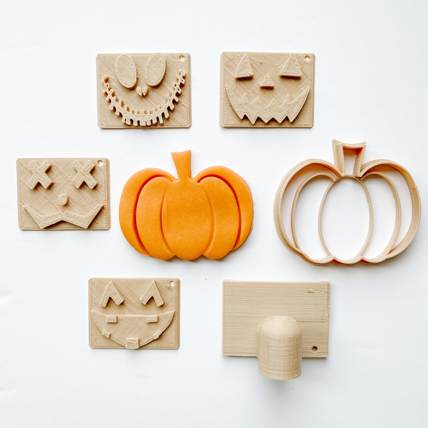 Halloween Jack-o'-Lantern Eco Playdough Stamp Set (with handle)