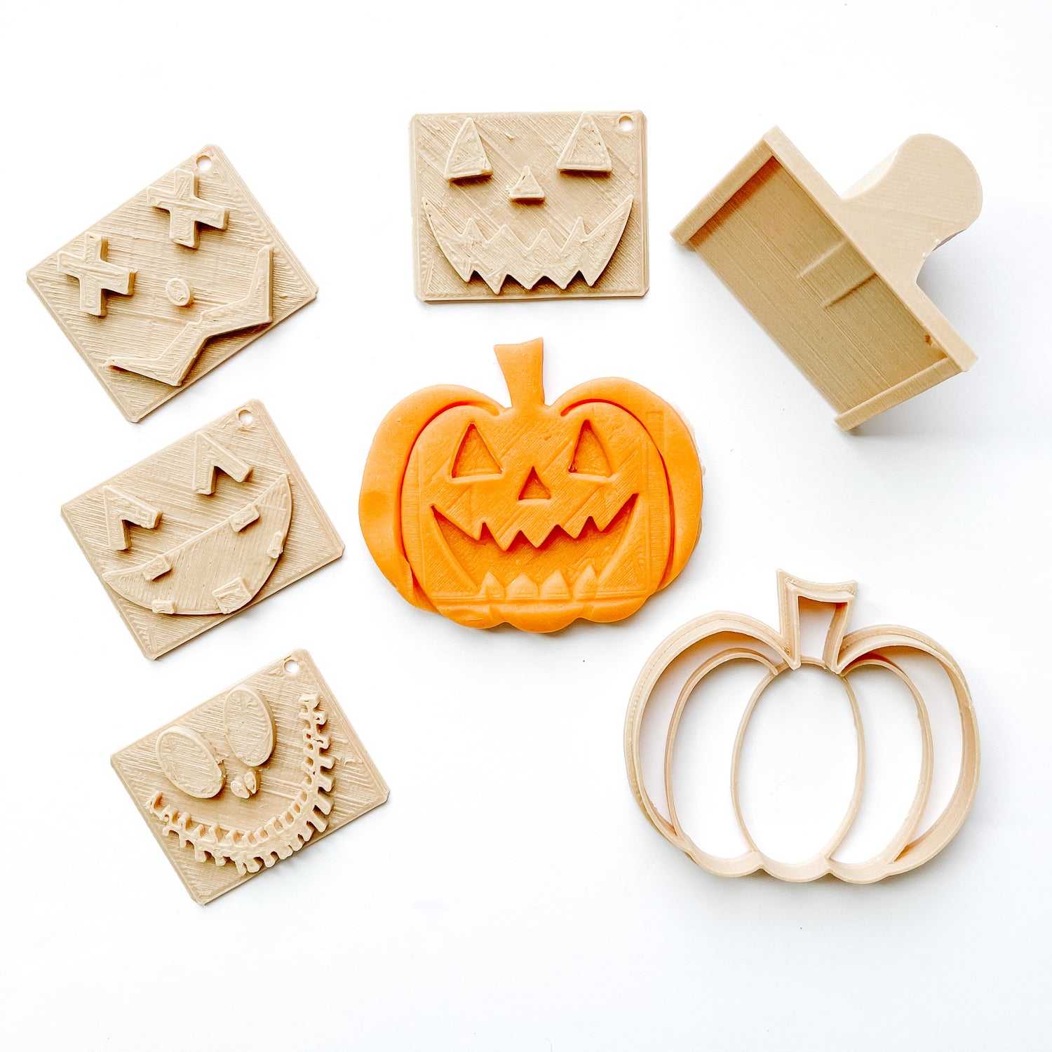 Halloween Jack-o'-Lantern Eco Playdough Stamp Set (with handle)