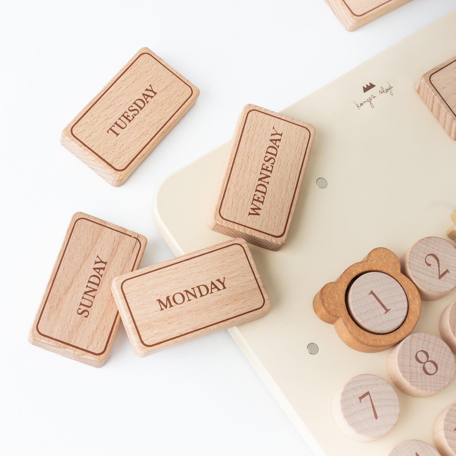 Wooden Magnetic Calendar (UNBOXED) by Konges Sløjd