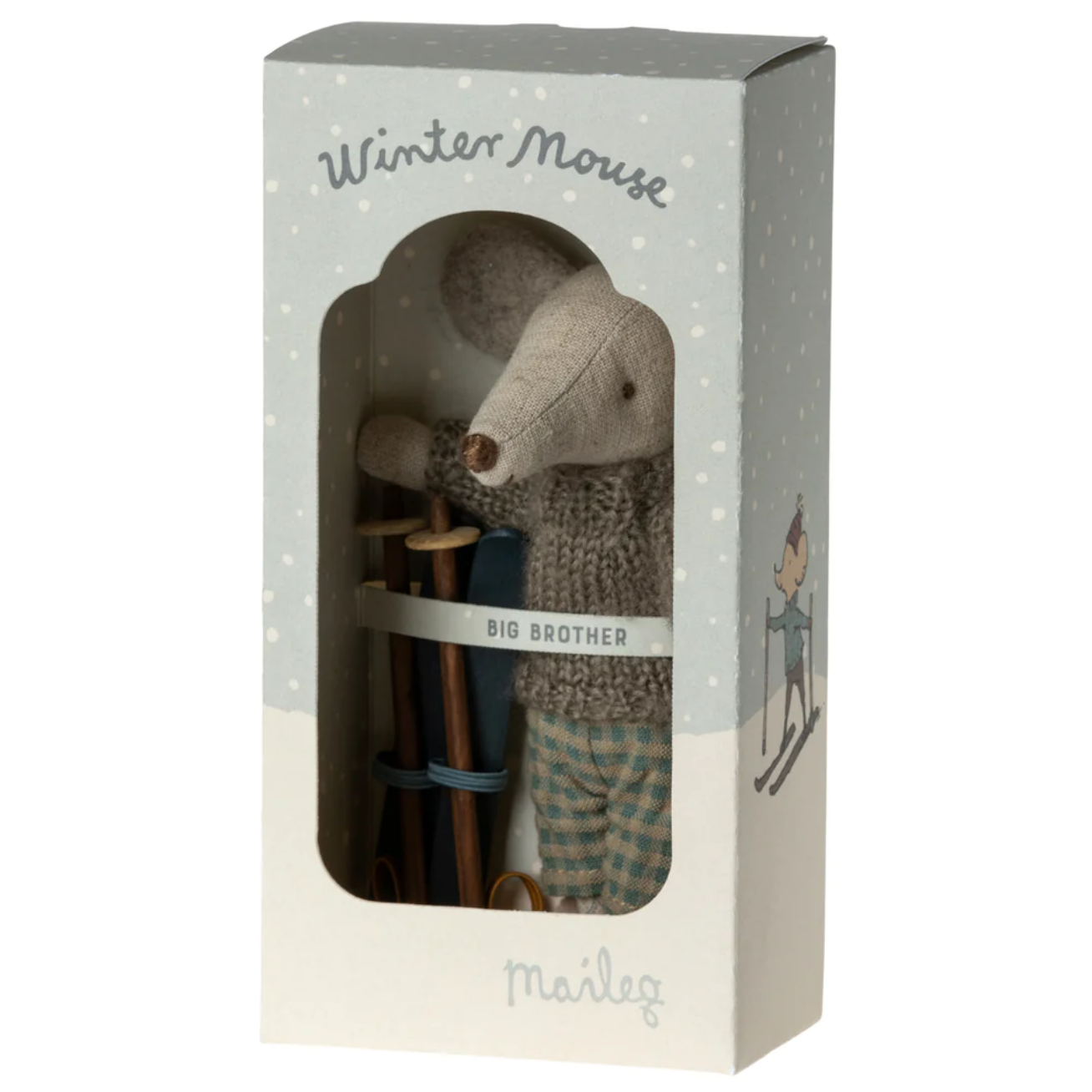 Maileg Winter Mouse with Ski Set (Big Brother)