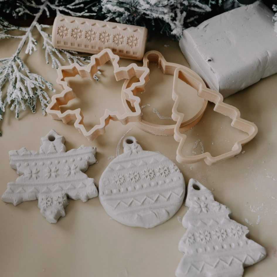 Christmas Eco Cutter & Roller Playdough Set