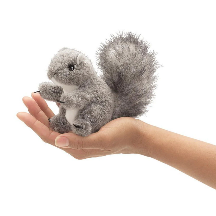 Mini Gray Squirrel Finger Puppet