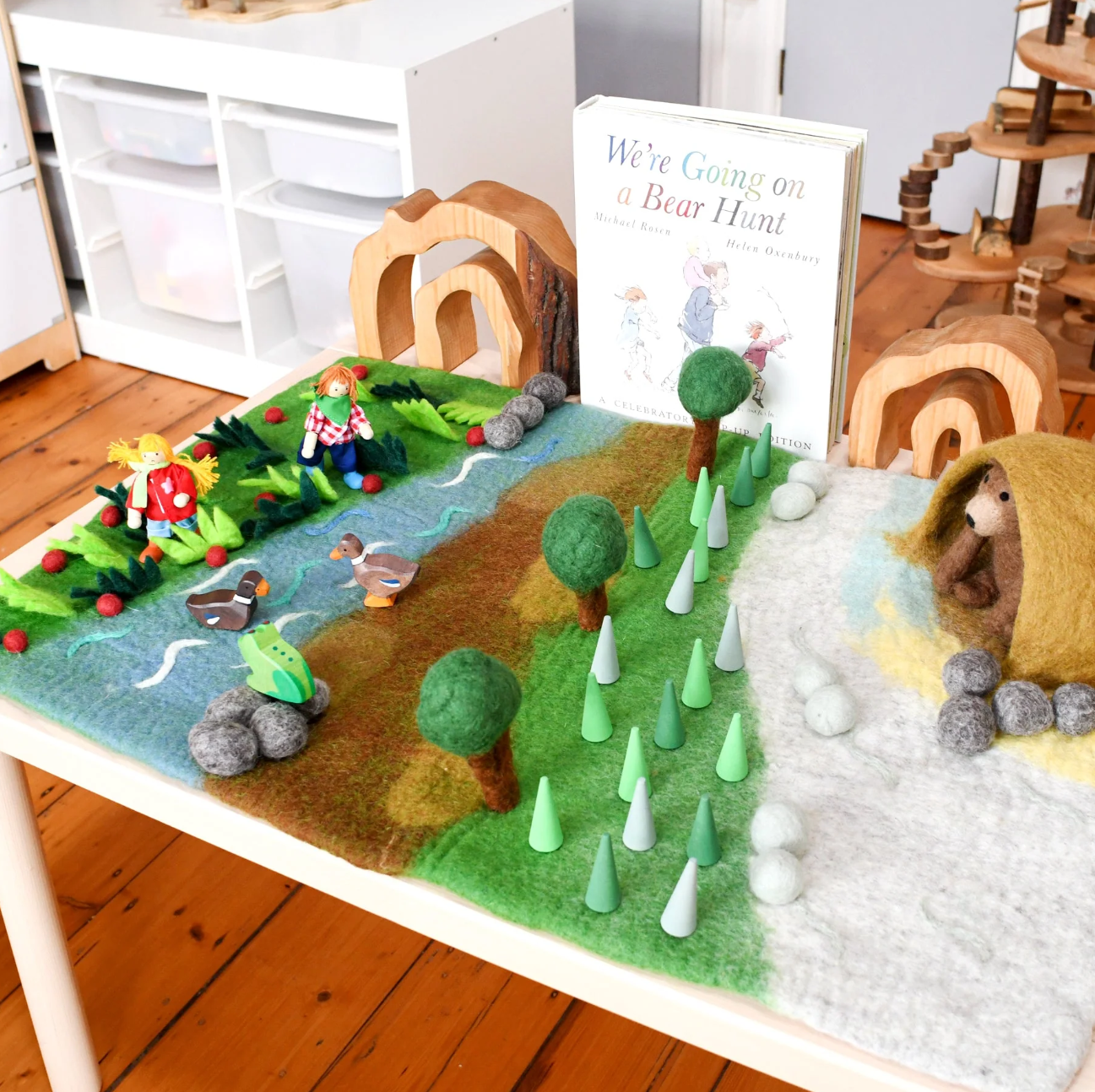 Felt Bear Hunt Playmat Playscape (Large)