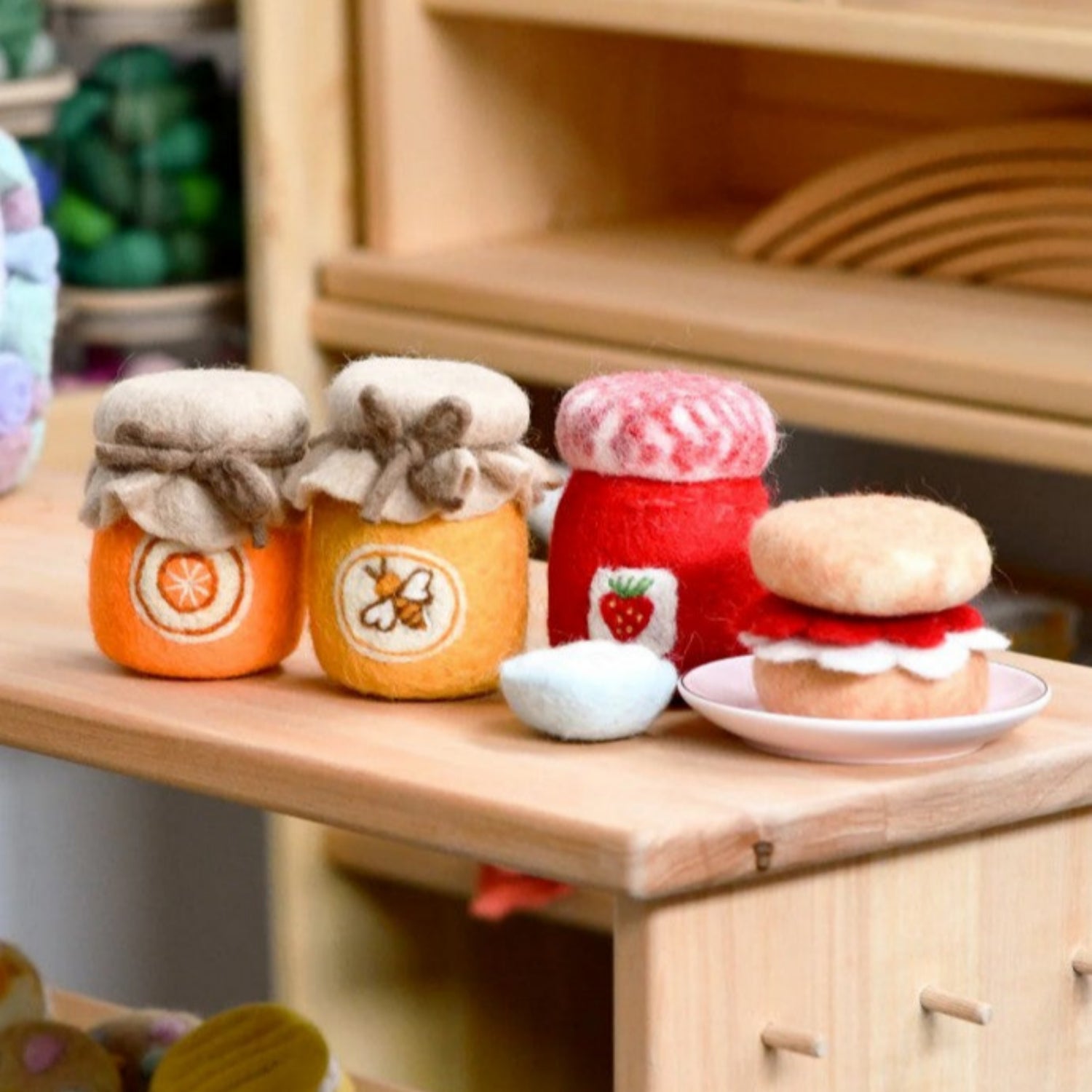 Felt Strawberry Jam and Scones Set | Play Food