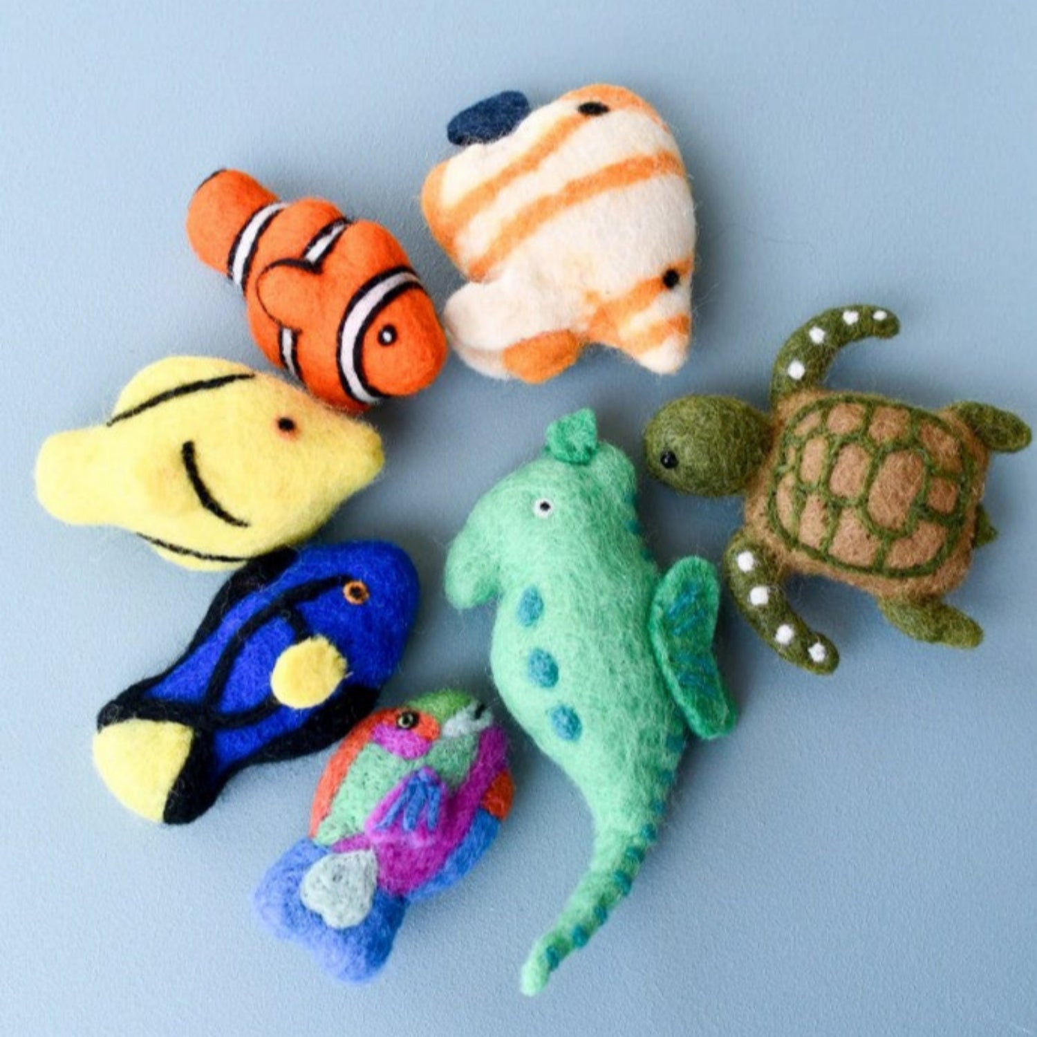 Felt Coral Reef Fish Toys (Set of 7)