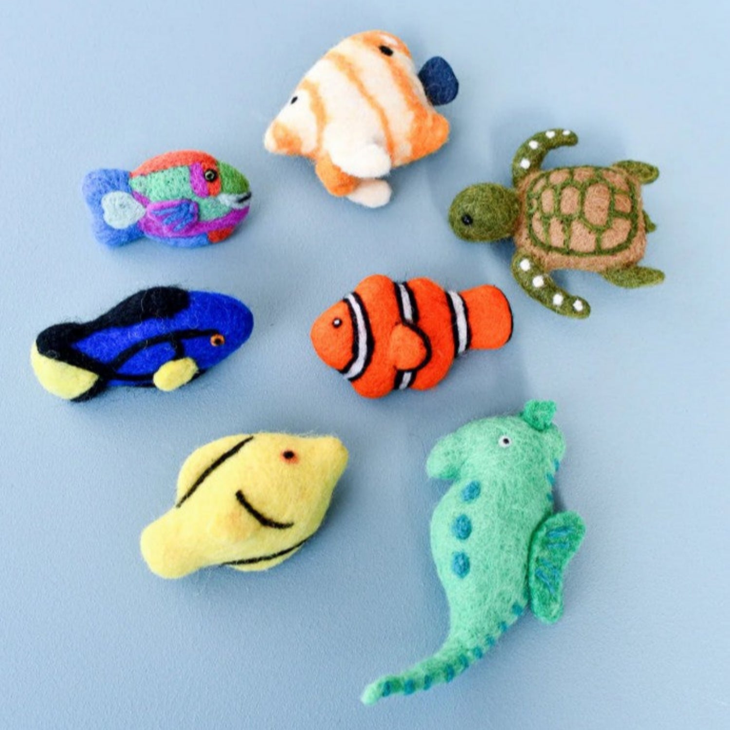 Felt Coral Reef Fish Toys (Set of 7)