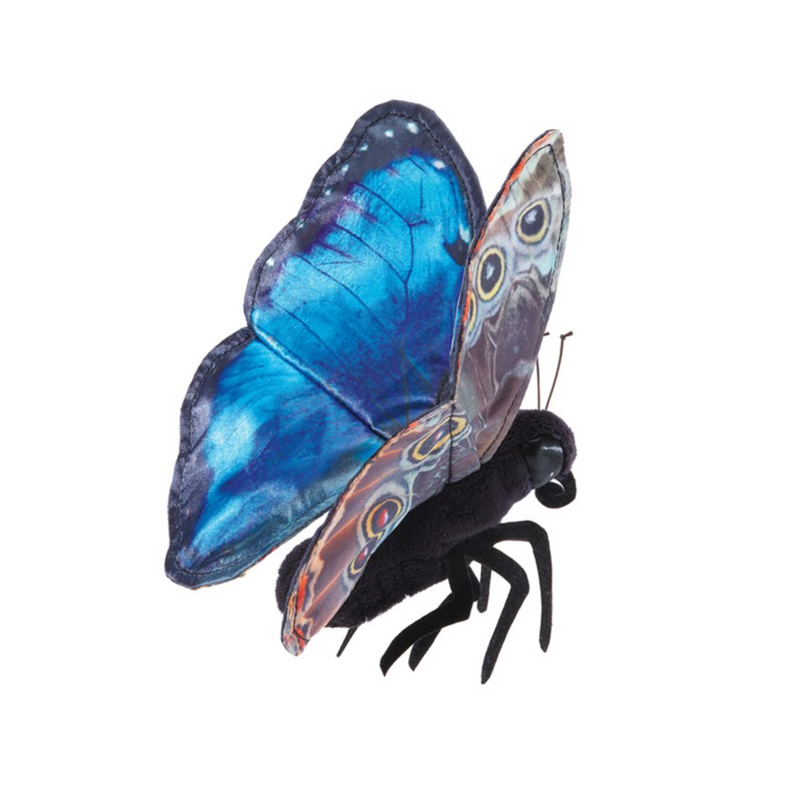 Blue Morpho Butterfly Finger Puppet
