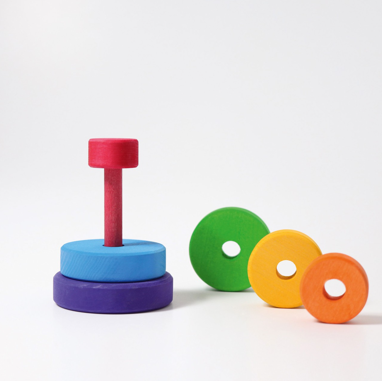 Grimm's Small Stacking Tower - Rainbow (5 Pcs)