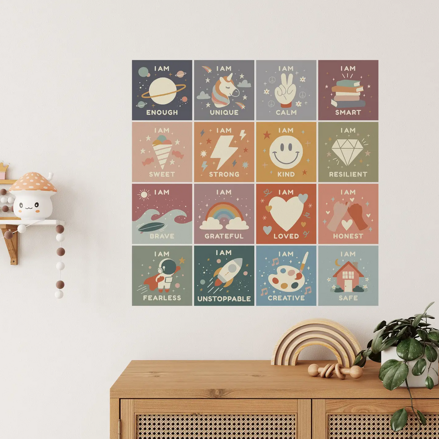 Peel & Stick Fabric Wall Stickers (Affirmation Squares)