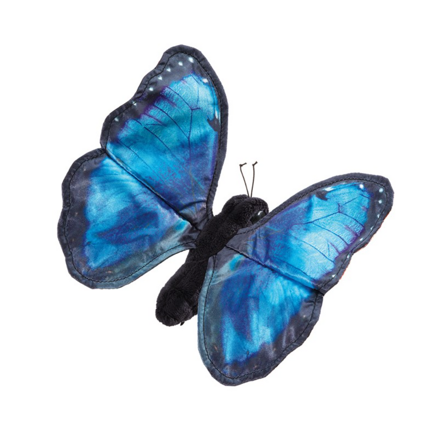 Blue Morpho Butterfly Finger Puppet