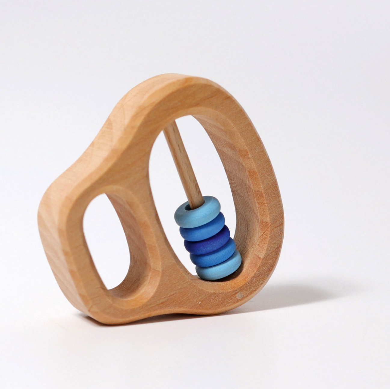 Grimm's Wooden Rattle (Blue Discs)
