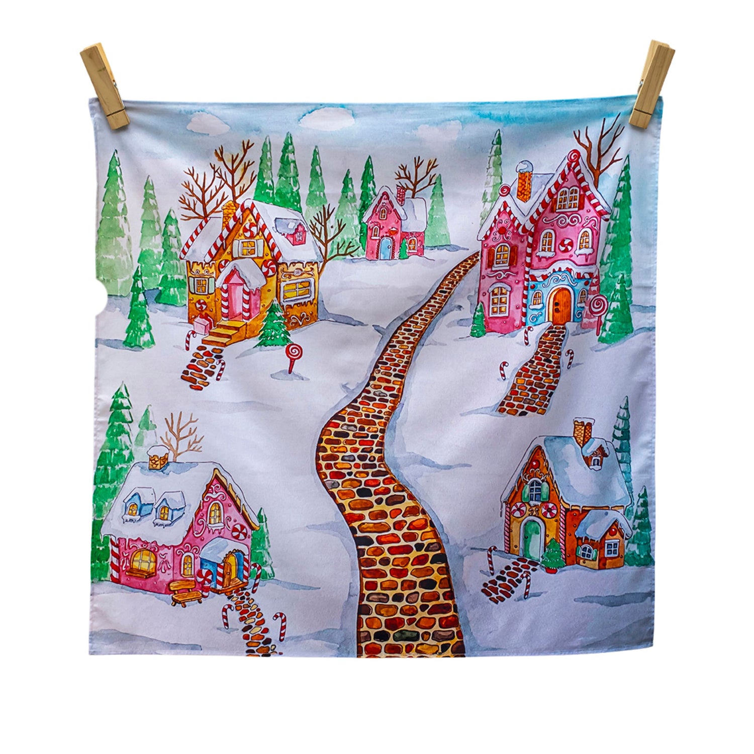 "Gingerbread Village" Vegan Play Cloth