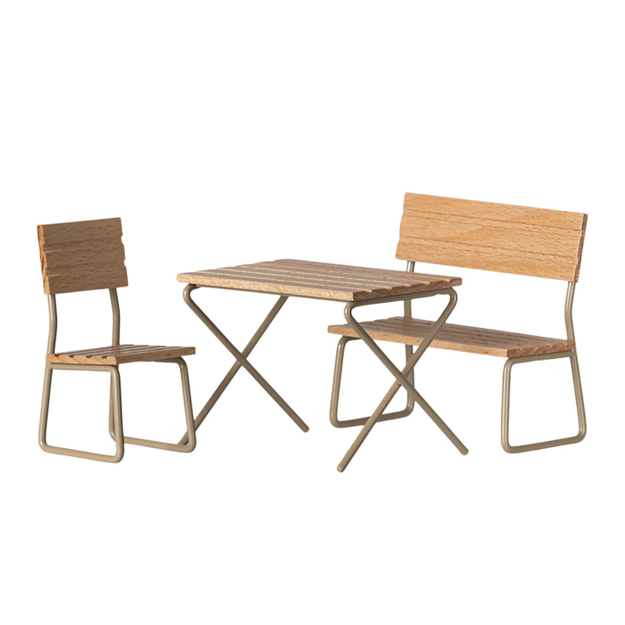 Maileg Wooden Garden Table and Chair Set  - 2025 (Mouse)