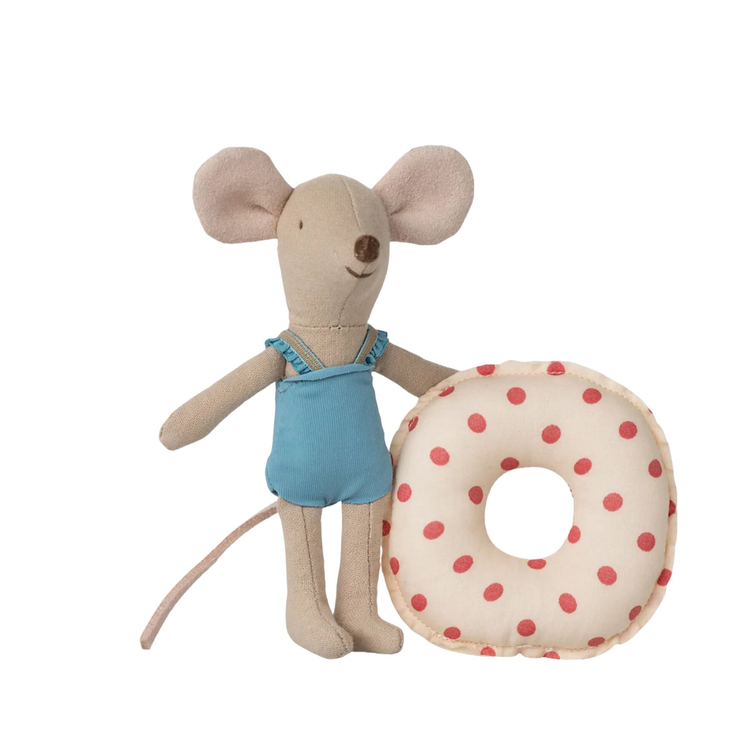 Maileg Beach Mouse with Float - Red Dot (Little Sister)