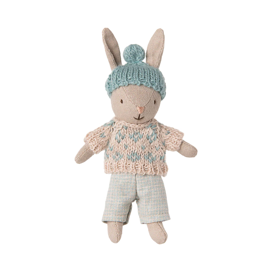 Maileg Winter Rabbit - Sand/Mint (Micro)