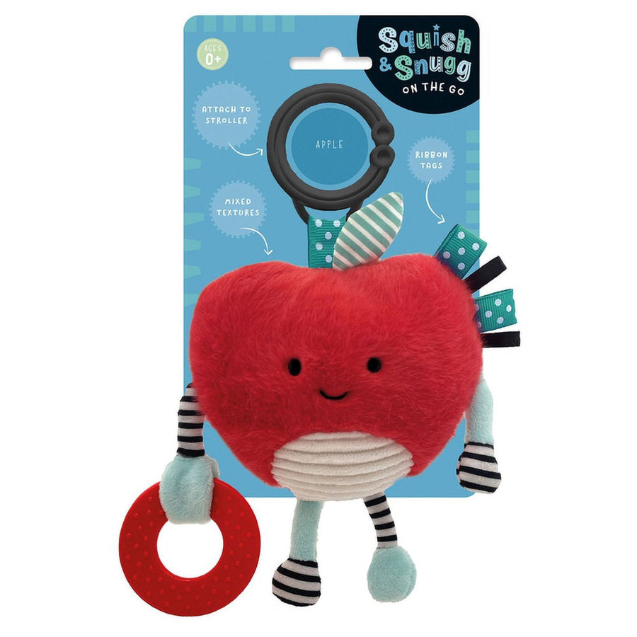 Squish & Snugg: On the Go Plush Rattle and Teether (Apple)