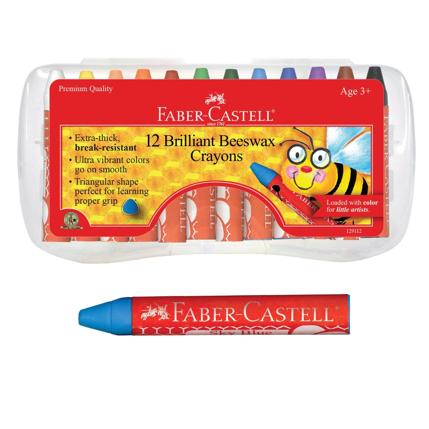 Beeswax Crayons in Storage Case For Kids (Set of 12)