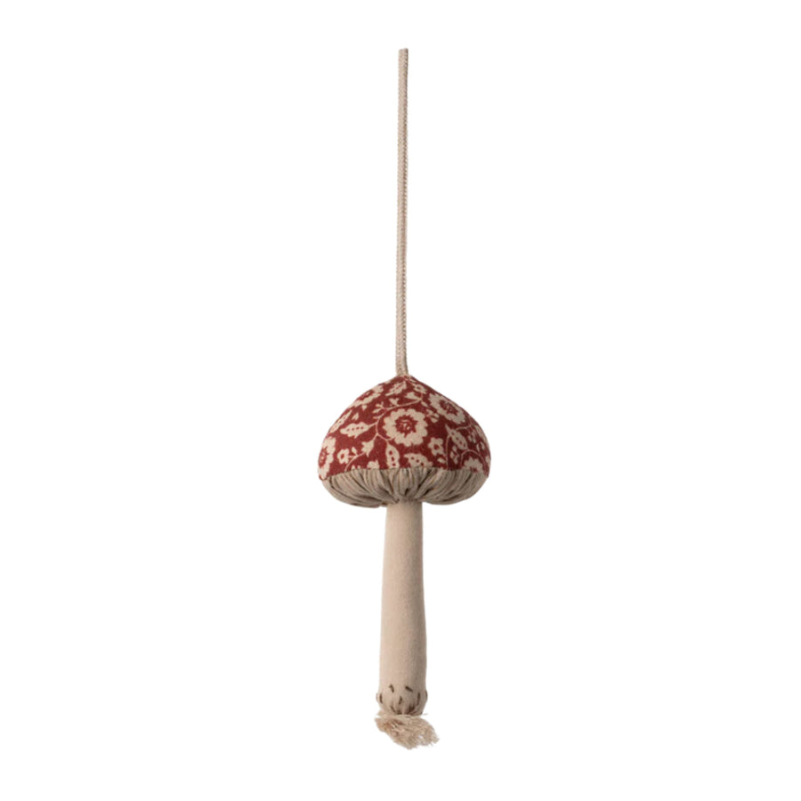 Maileg Mushroom Cotton Ornament (Winter Flower - Red)