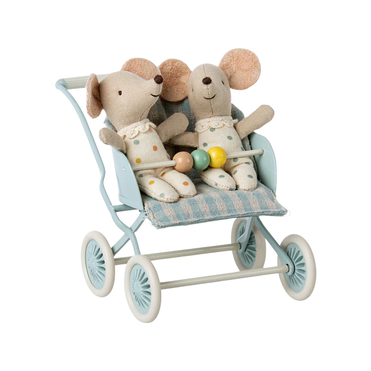 Maileg Reversible Stroller - Blue (Baby Mouse/MY)