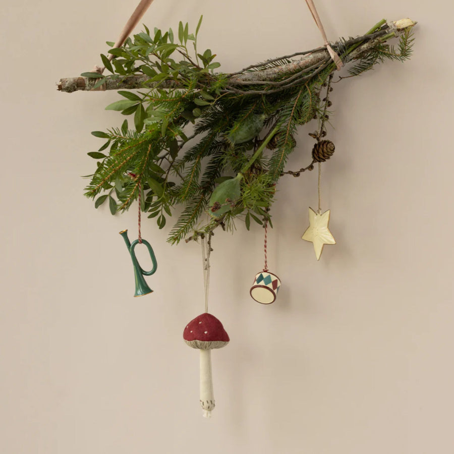 Maileg Trumpet Metal Ornament (Dark Green)