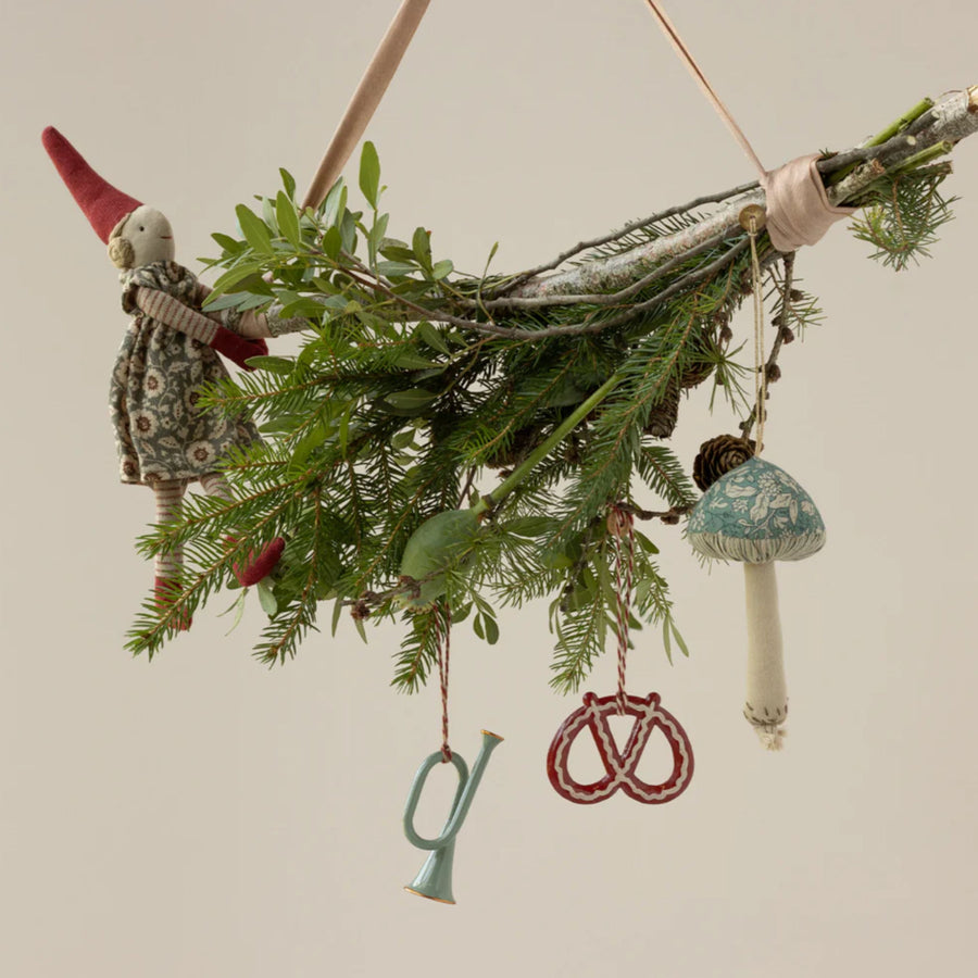 Maileg Mushroom  Cotton Ornament (Blossom - Green)