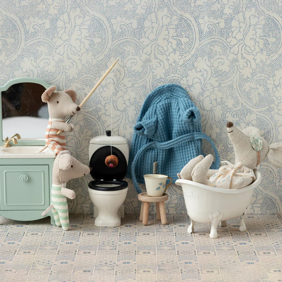 Maileg Bathrobe - Dusty Blue (Mum/Dad Mouse)