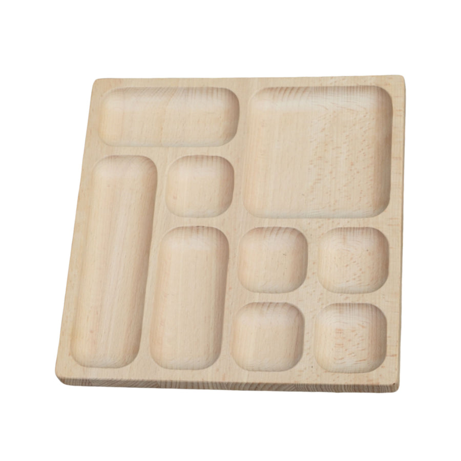 Natural Wood Tinker Tray (9 Section)