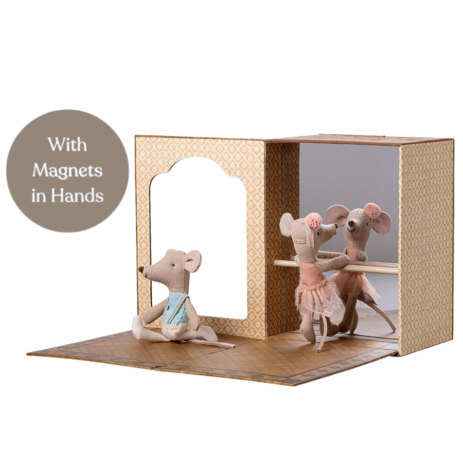Maileg Ballet Mice in Dance Studio (Little Sister & Brother)