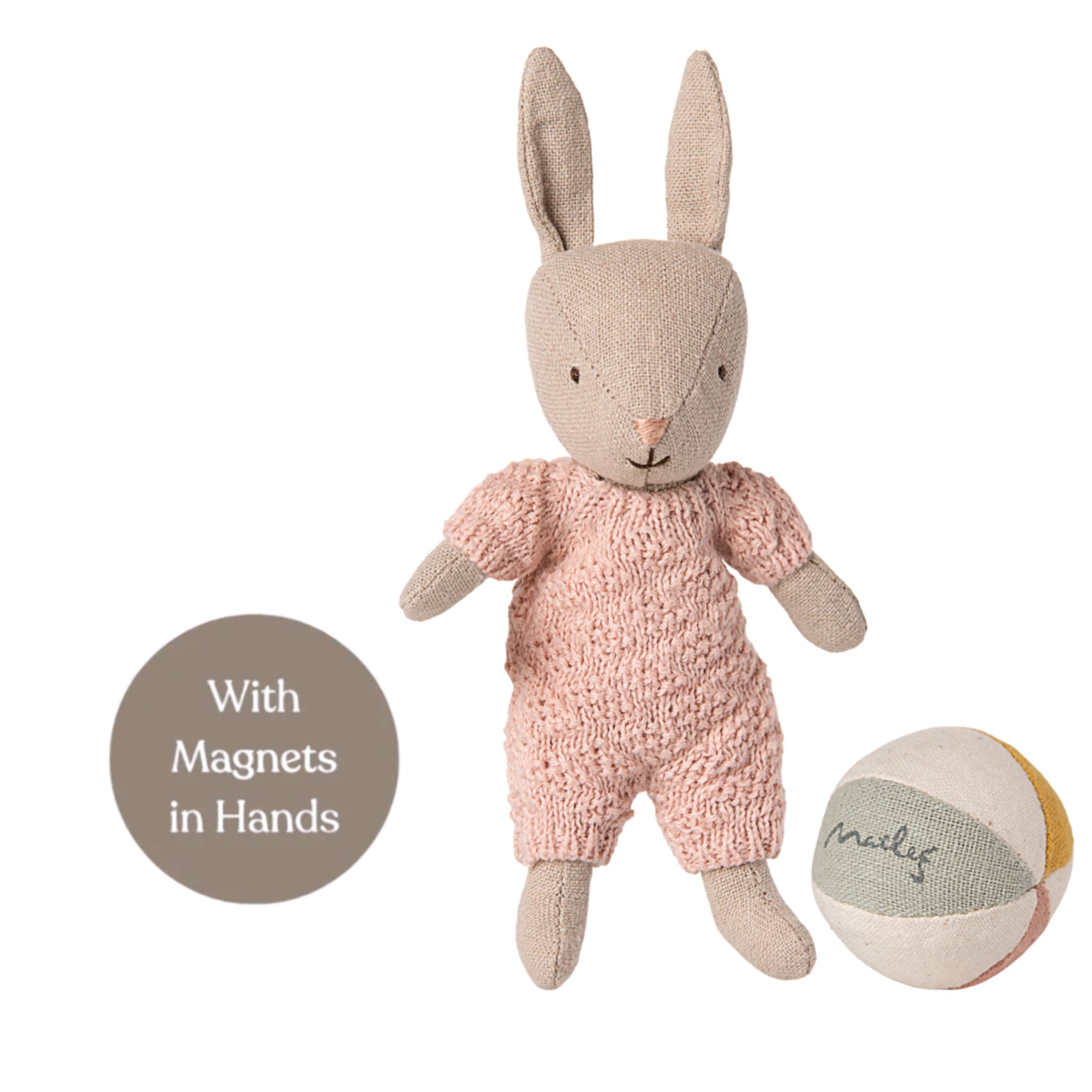 Maileg Rabbit Set, Sand/Rose (Micro) | The Playful Peacock