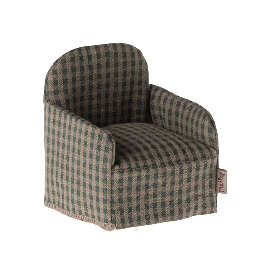 Maileg Chair - Green Checker (Mouse)