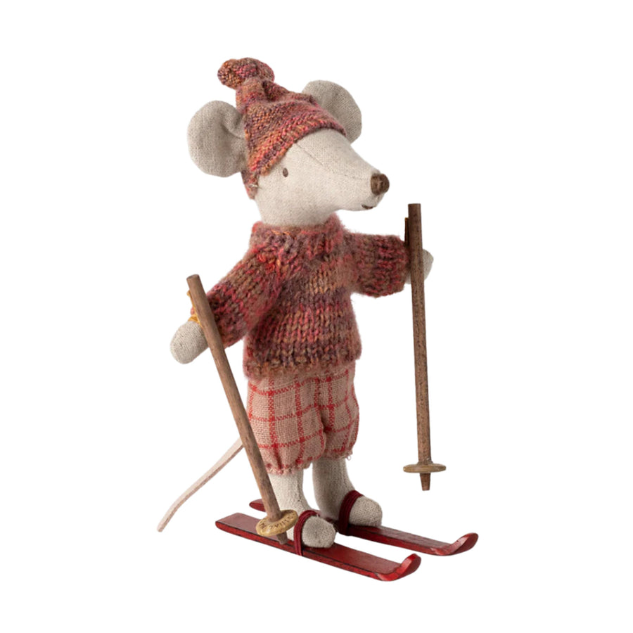 Maileg 2024 Winter Mouse with Ski Set - Rose (Big Sister)