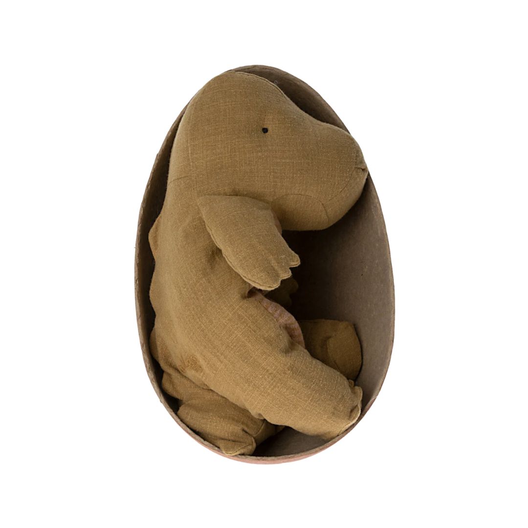 Maileg Gantosaurus in Egg (MEDIUM) - Dark Ocher