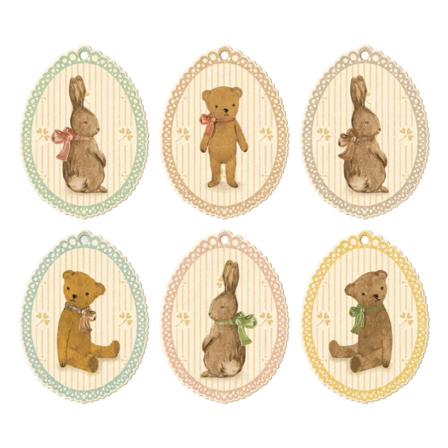 Maileg Gift Tags (Set of 12) - Bunnies and Teddies