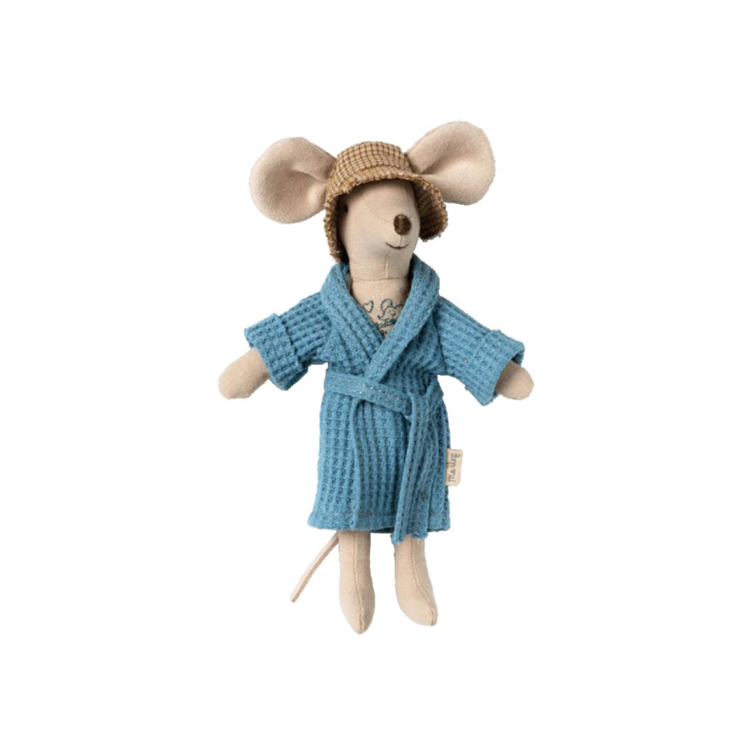 Maileg Bathrobe - Dusty Blue (Mum/Dad Mouse)