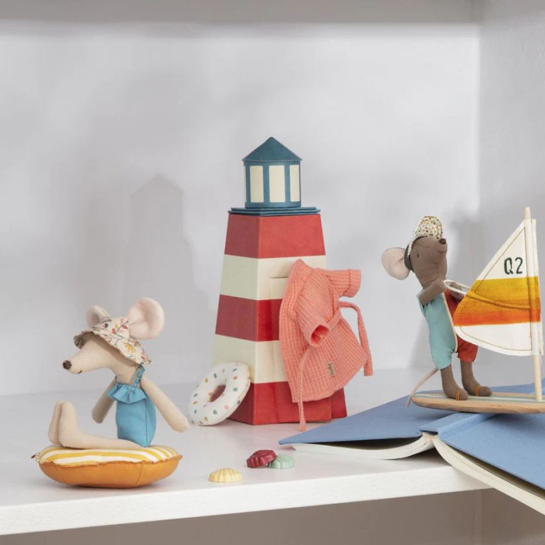 Maileg Bathrobe - Coral (Mum/Dad Mouse)