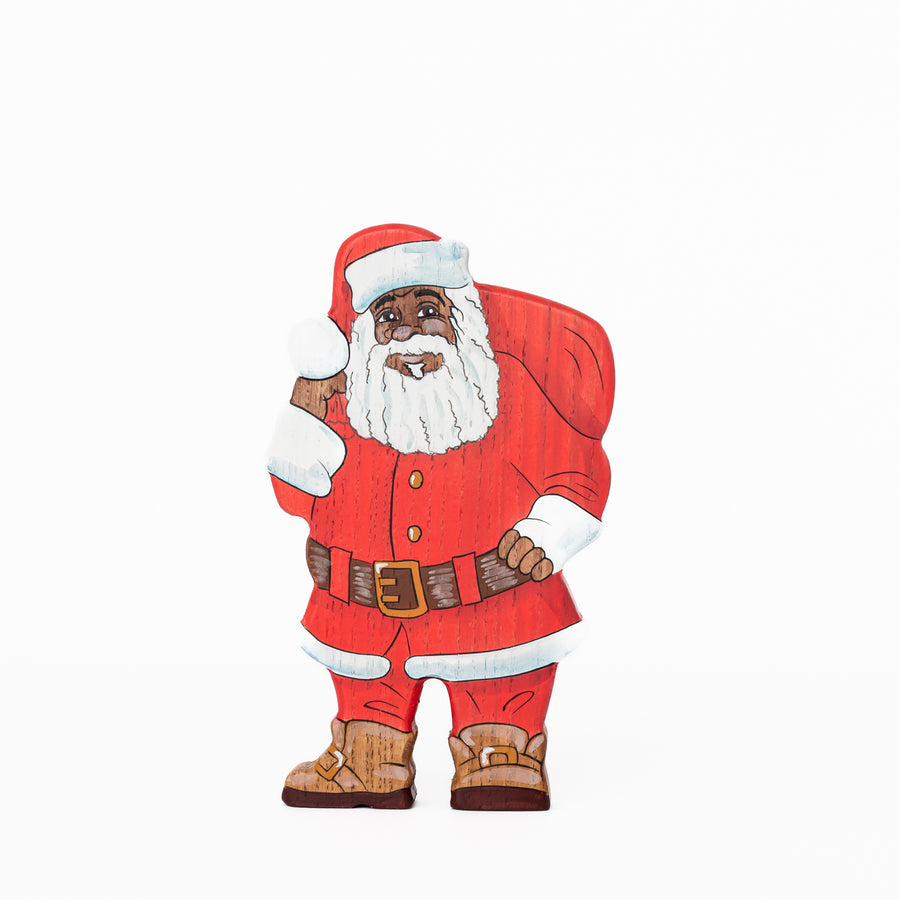 Santa Claus Figure (African American) | Wooden Christmas Toy