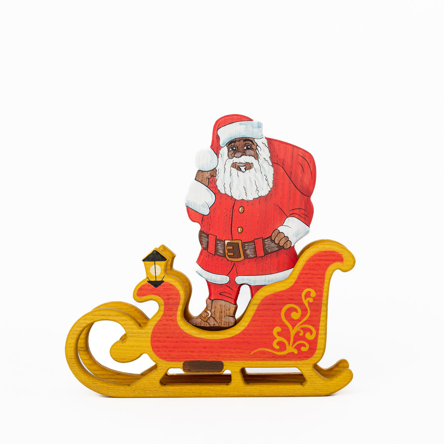 Santa Claus Figure (African American) | Wooden Christmas Toy