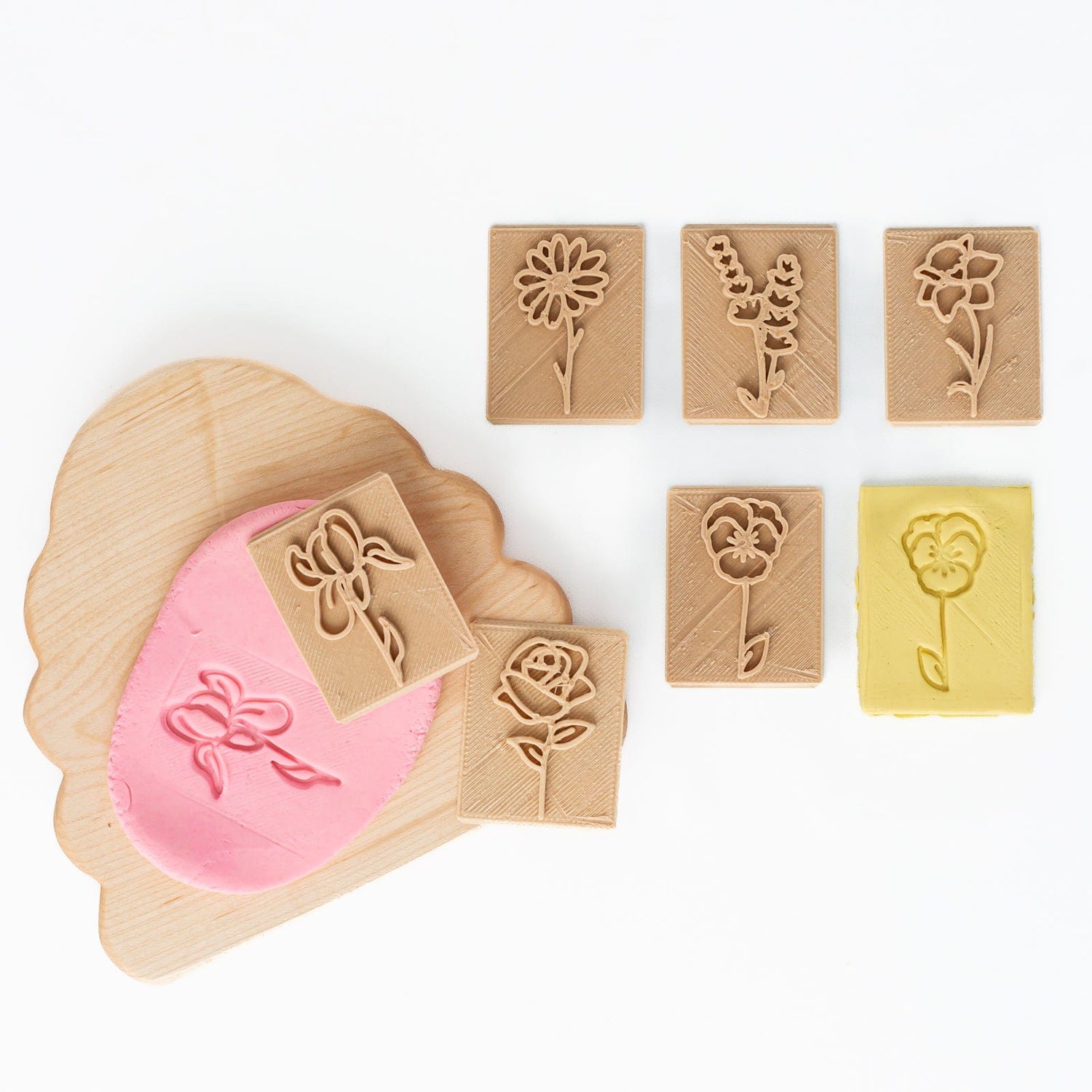 Kinfolk Pantry Sensory Play Flower Eco Stamp Set (Biodegradable Play Dough Stampers)