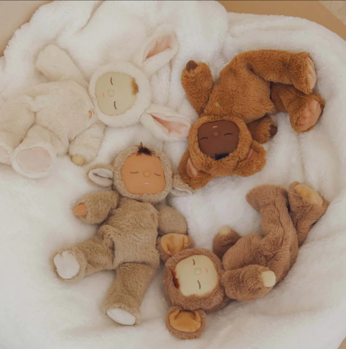 Olli Ella Soft Toys Cozy Dinkum Doll (Teddi Mini) by Olli Ella Teddi Mini Cozy Dinkum Doll | Plush Cuddly Companion for Newborns and Toddlers