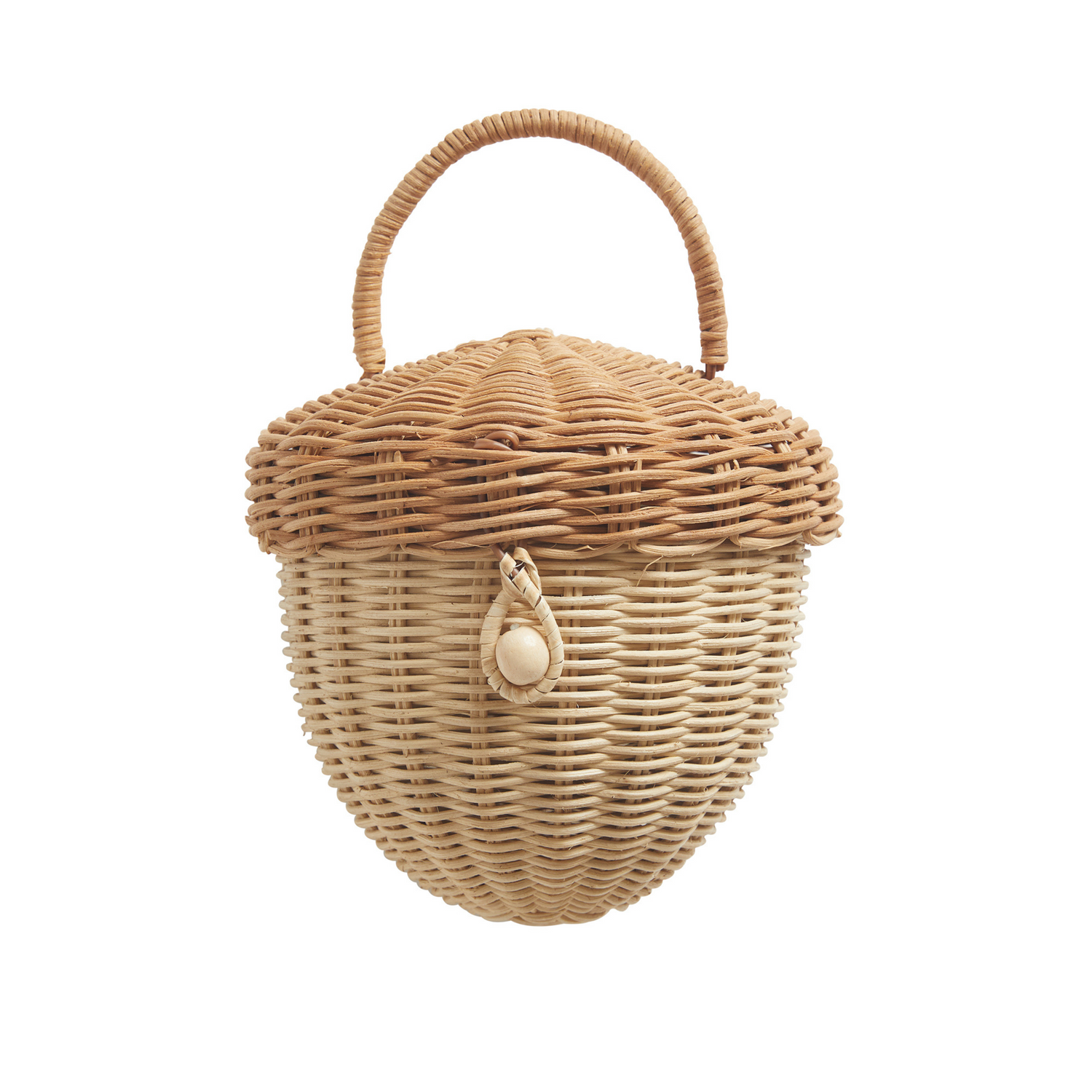 Olli Ella Rattan Rattan Acorn Basket by Olli Ella Pink Musk Rattan Mushroom Basket | Rattan Baskets for Children