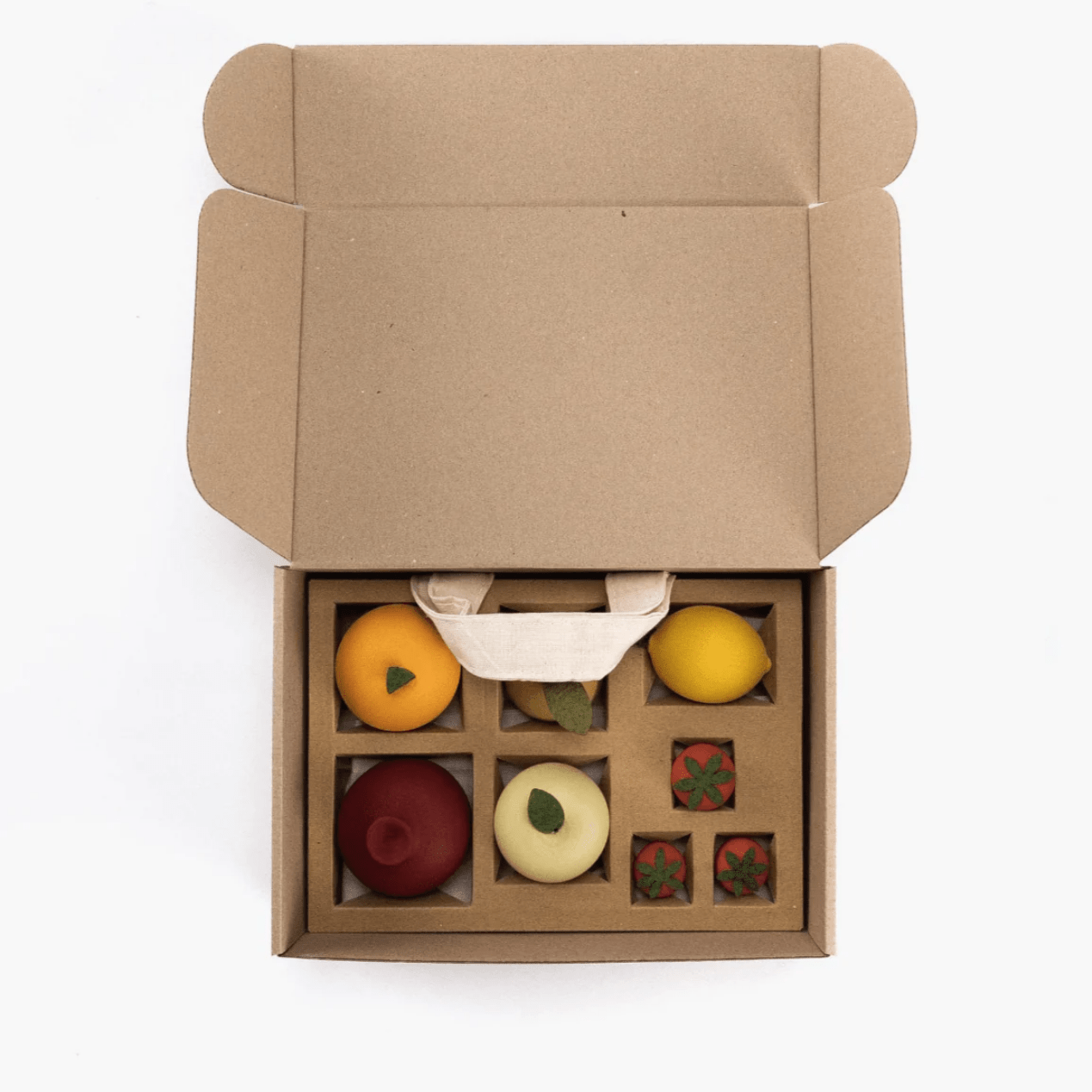 Sabo Concept Pretend Play Handmade Wooden Toy Fruits Set (Mini) Wooden Fruit Toys | Pretend Play Mini Fruit Toy Set