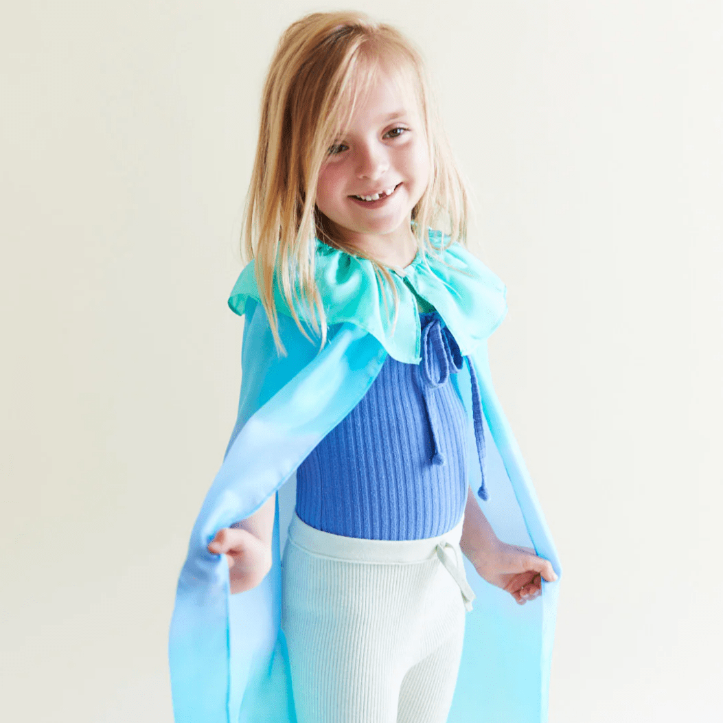 Sarah's Silks Dress Up Play Dress-Up Silk Play Cape (Mermaid Collection - Sea)