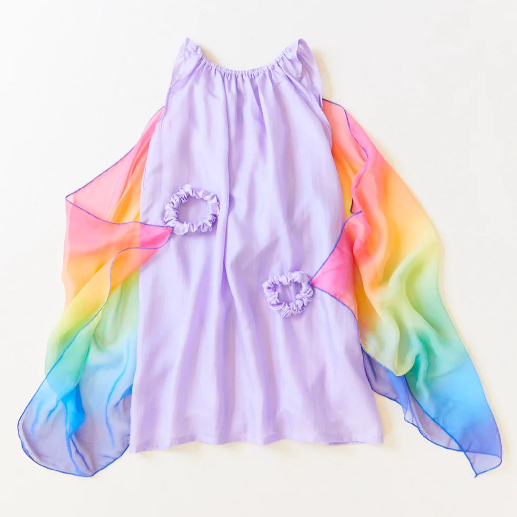 Sarah's Silks Dress Up Play Sarah's Silks Dress-up Fairy Dress (Lavender) 100% Silk Dress-up Fairy Dress in Lavender I Fairy Costume for Kids