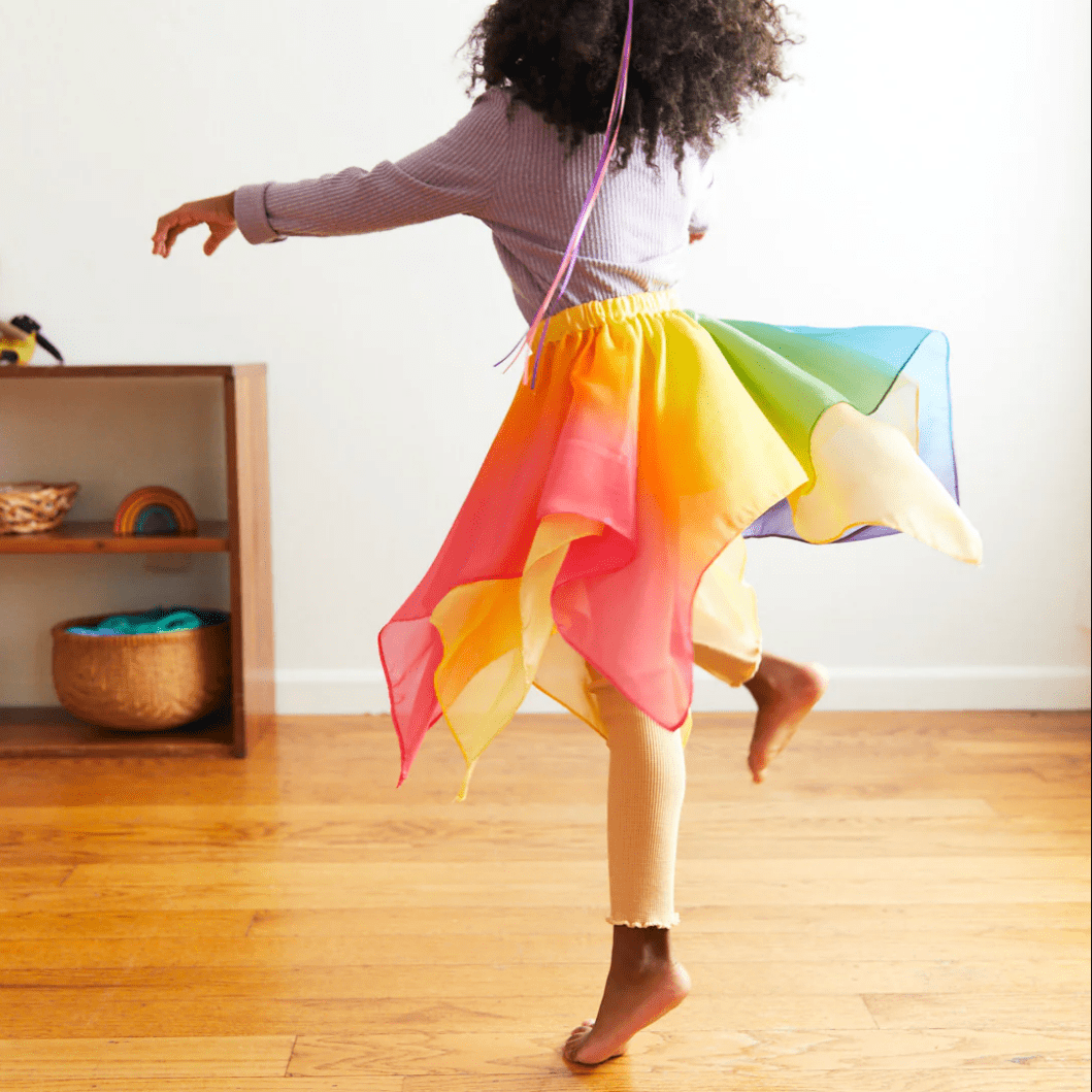 Sarah's Silks Dress Up Play Silk Fairy Skirt (Rainbow) Rainbow Fairy Skirt I 100% Silk Dress-Up for Pretend Play