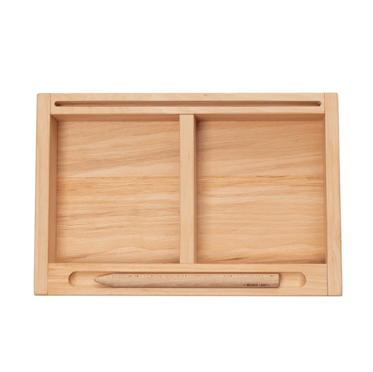 Wooden Story Building & Stacking Handmade Montessori Learning Tray (2 Parts) by Wooden Story