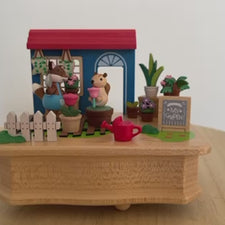Wooden Fox Gardener Music Box