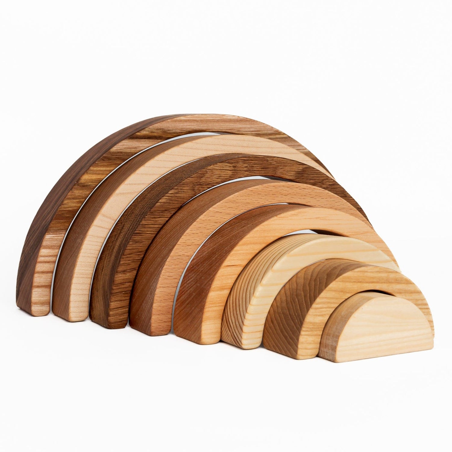 Aw & Co. Building & Stacking Multi-Wood Stacking Rainbow (8 pc)