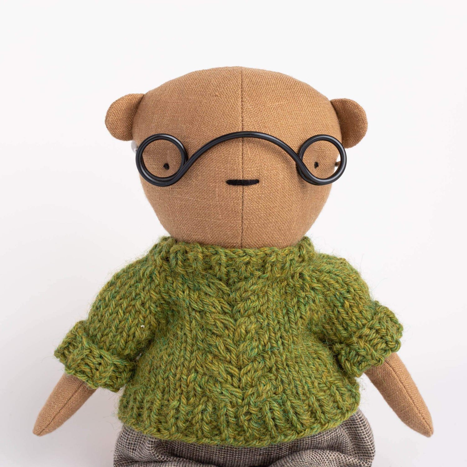 Cozymoss Soft Toys Bear Murmur - Handmade Soft Linen Toy Bear with Clothes Set